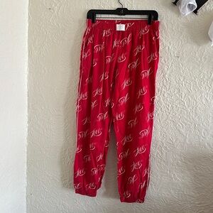 Victoria’s Secret Red Love Satin Piping Pajama Pants Sleep Lounge Small